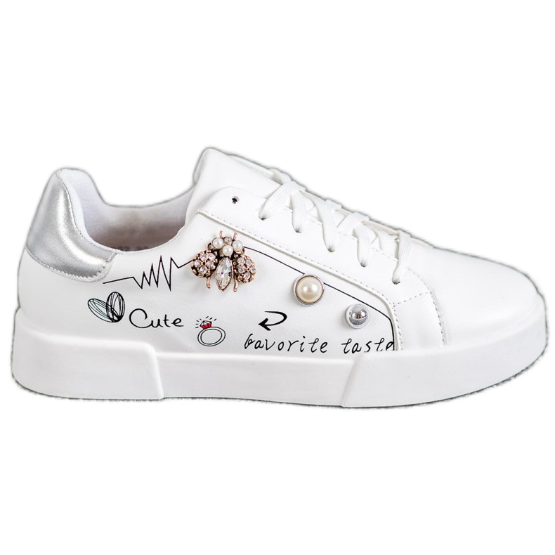 Bestelle Sport Shoes With Ornaments white Bestelle Sport Shoes With Ornaments white