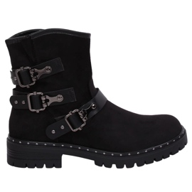 Black women's flat black boots BH5502 Black