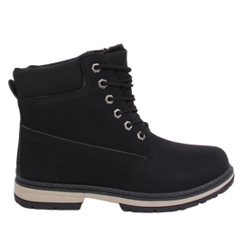 Black insulated timber boots W19-42 Black