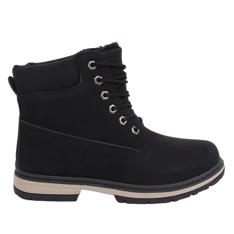 Black insulated timber boots W19-42 Black