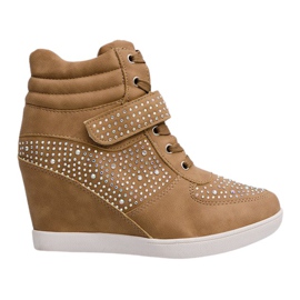Sneakers Sneakers On Wedge Boots 3188 Khaki multicolored green