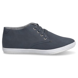Fashionable High Sneakers 3232 Navy Blue