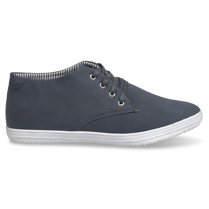 Fashionable High Sneakers 3232 Navy Blue