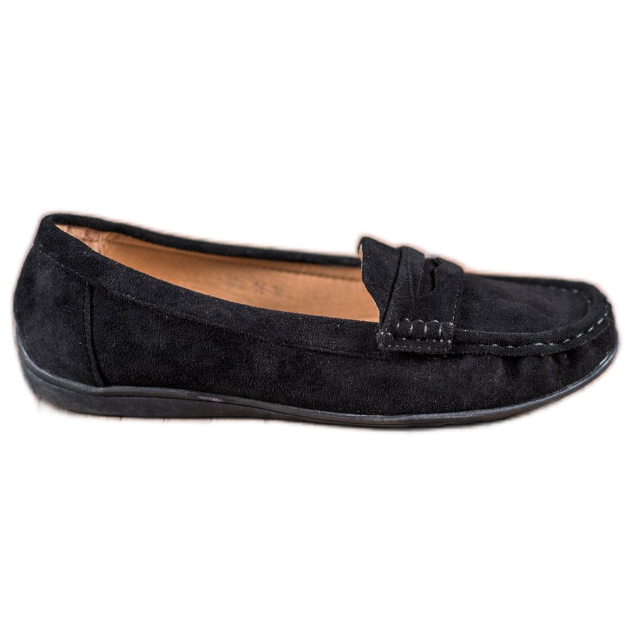 Sixth Sense Suede Moccasins - Black - Fashionable Shoes Sixth Sense Suede Moccasins - Black - Fashionable Shoes
