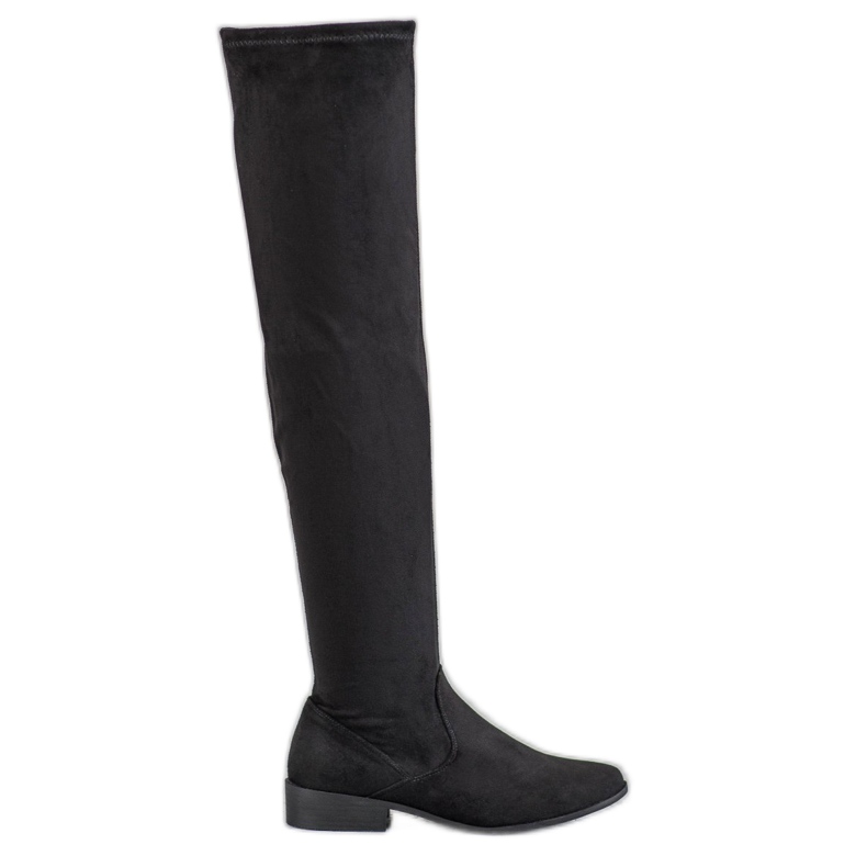 SHELOVET Suede thigh boots black