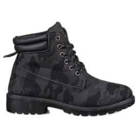 Marquiz Lace-up Trappers Moro black grey