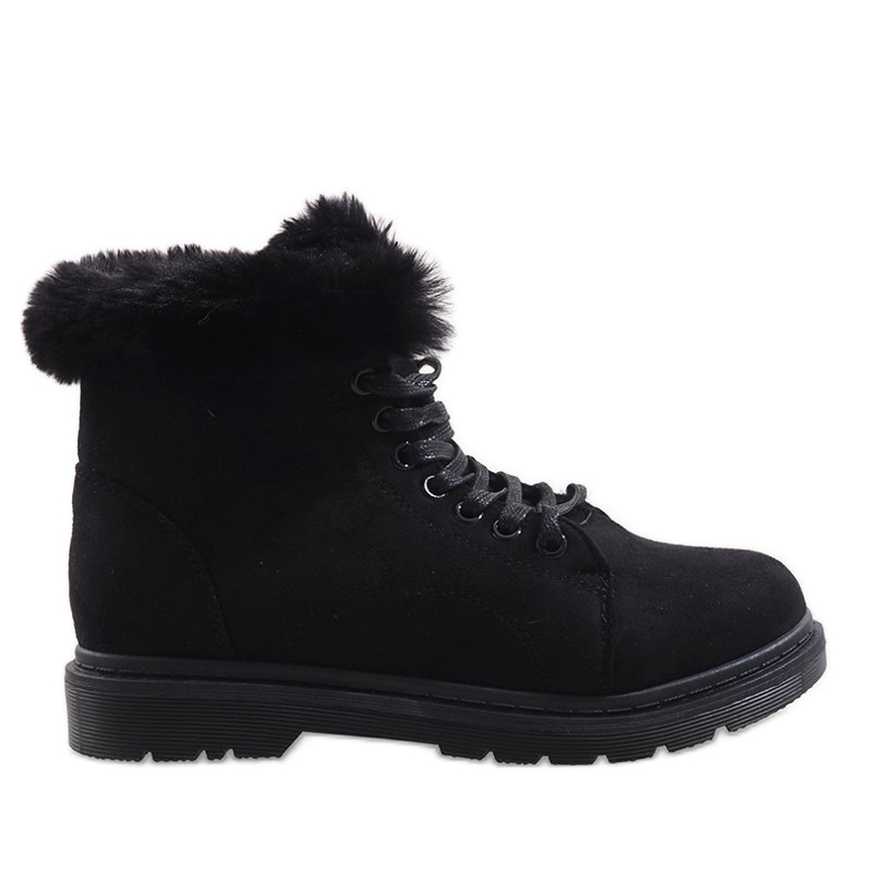 Black suede insulated boots SJ1819-1