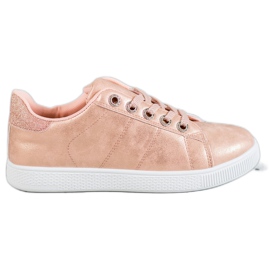 SHELOVET Sneakers With Glitter pink SHELOVET Sneakers With Glitter pink