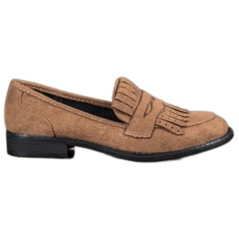SHELOVET Loafers with fringes brown