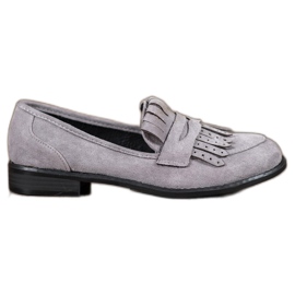 SHELOVET Loafers with fringes grey SHELOVET Loafers with fringes grey