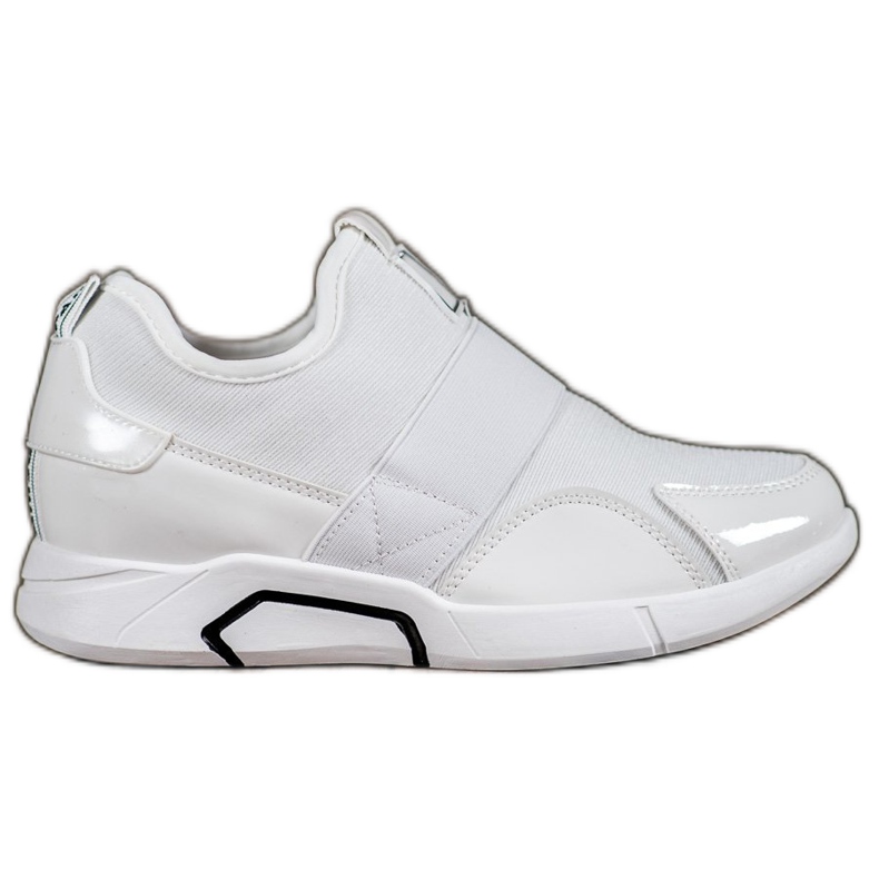 Ideal Shoes Fashion Slip-On Sneakers white