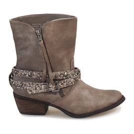 Beige cowboy boots NRW1745-277 grey Beige cowboy boots NRW1745-277 grey