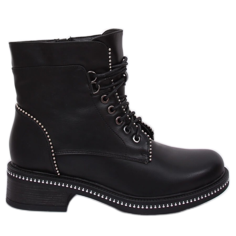 Black lace-up boots for women C137 Black