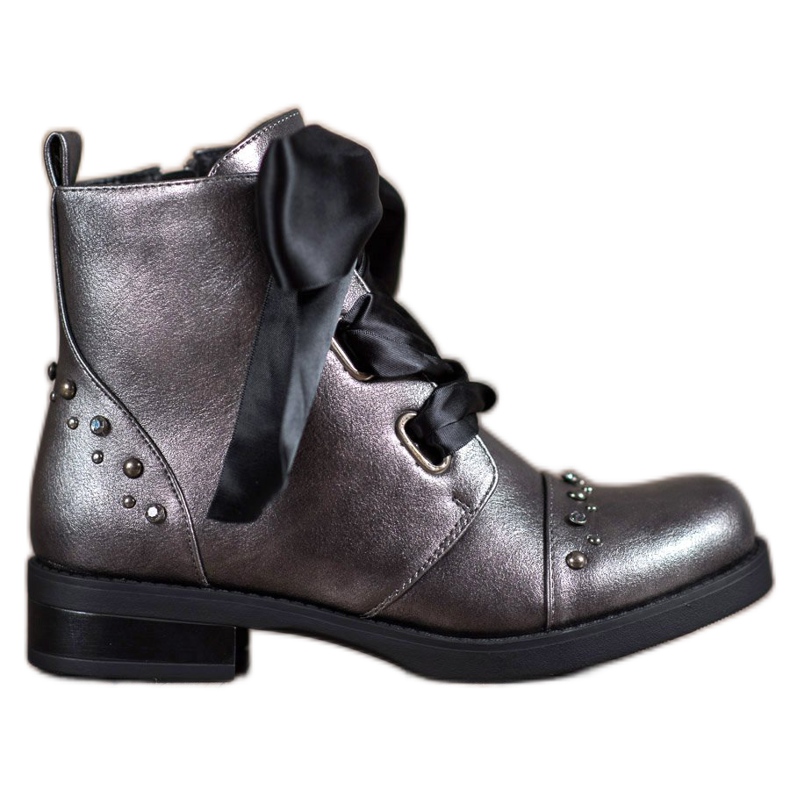 Bestelle Ribbon-tied boots grey