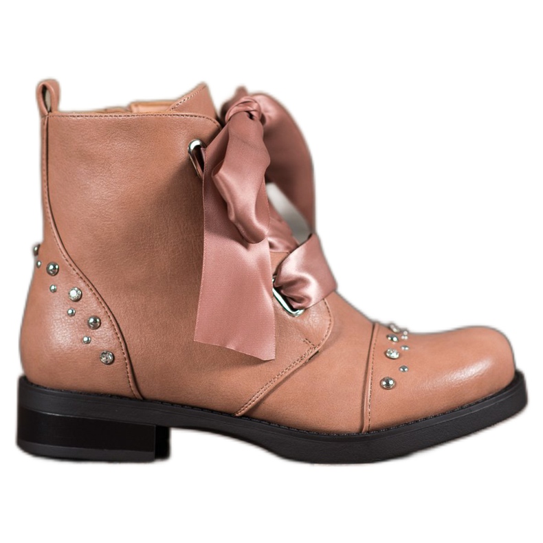 Bestelle Ribbon-tied boots pink