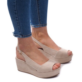 Wedge Sandals 3H096 Beige