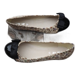 Ballerinas With Bow 6148 Khaki brown black Ballerinas With Bow 6148 Khaki brown black
