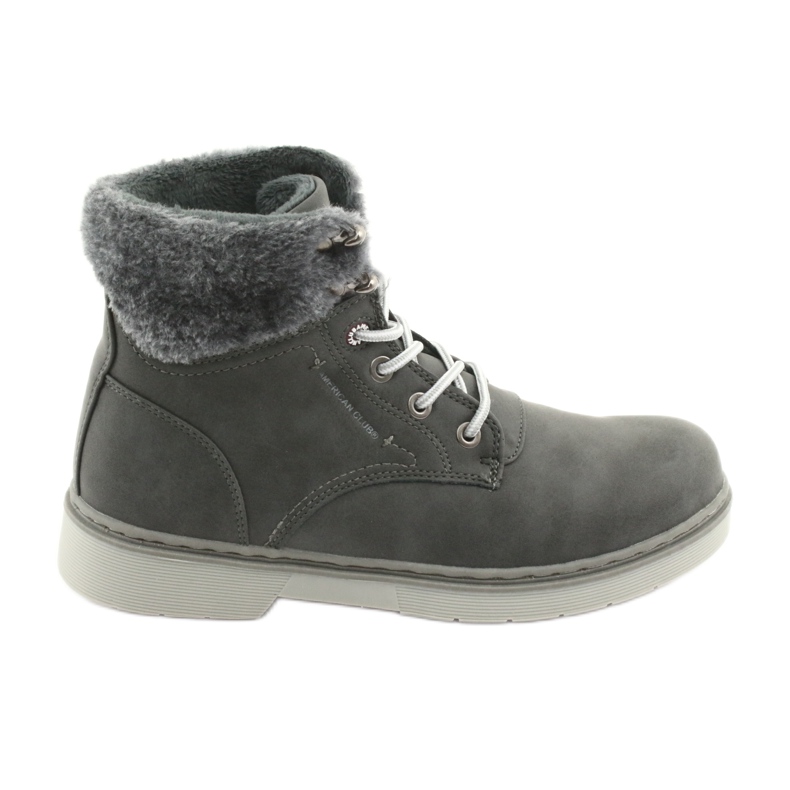 American Club Women's boots, gray lace -ups, gray rh47 grey