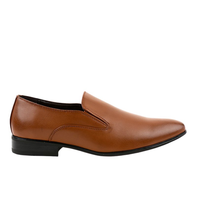 Brown elegant low shoes 6-317 loafers
