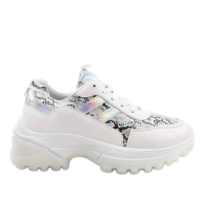 Stylish white sports shoes 690051 multicolored