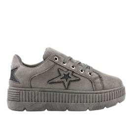 Gray creepersy women's sneakers G8302-2 grey