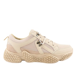 Beige fashionable women's sports shoes BD-5