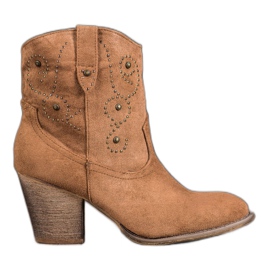 Small Swan High-heeled cowboy boots brown