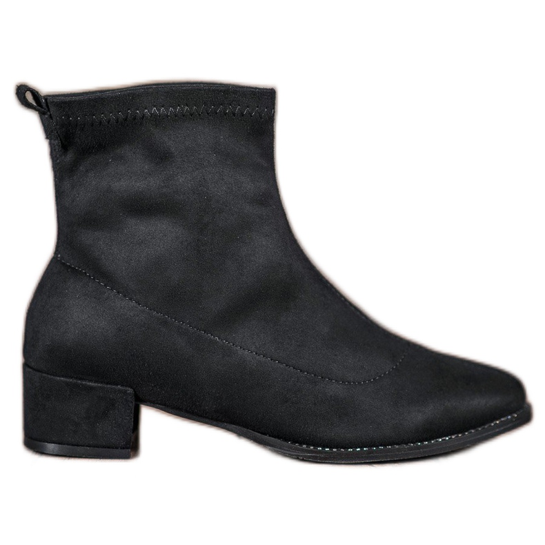 Small Swan Slip-on Suede Booties black