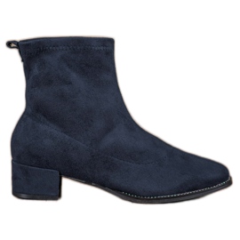 Small Swan Slip-on Suede Booties blue Small Swan Slip-on Suede Booties blue