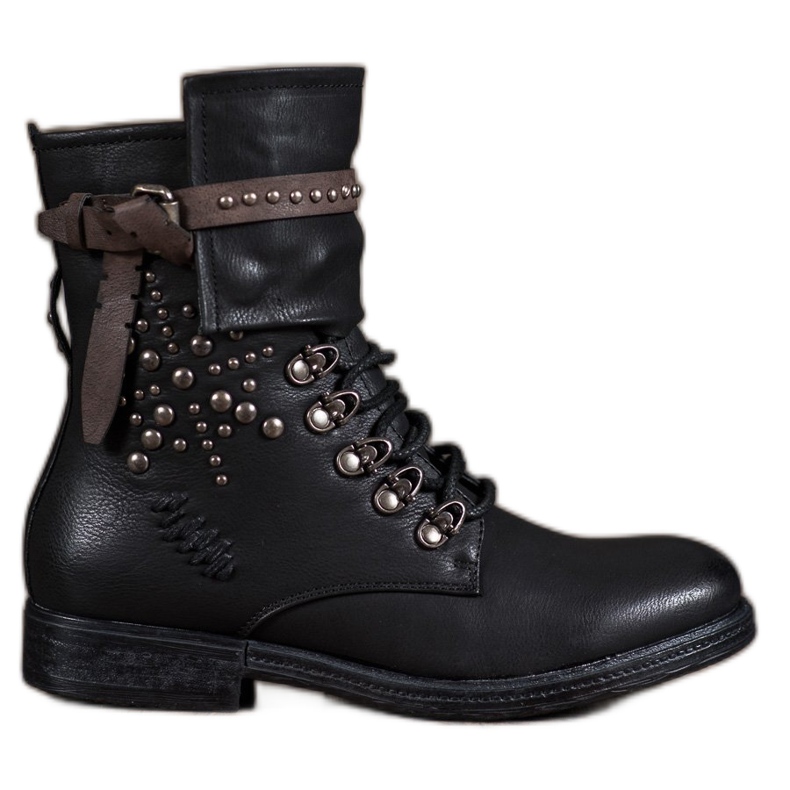 Super Me Fashionable lace-up boots black