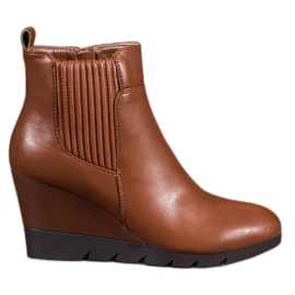 SHELOVET Wedge Boots brown