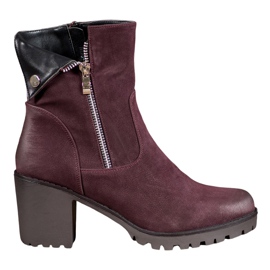 VINCEZA maroon boots purple