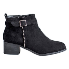 SHELOVET Suede high-heeled boots black