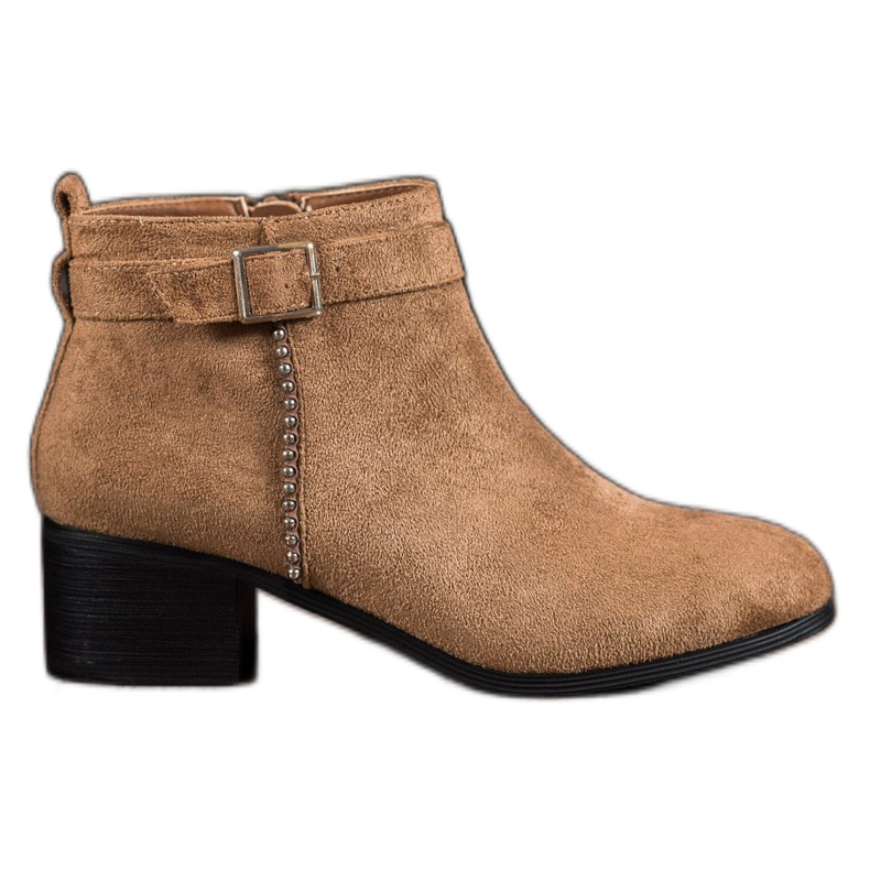 SHELOVET Suede high-heeled boots brown