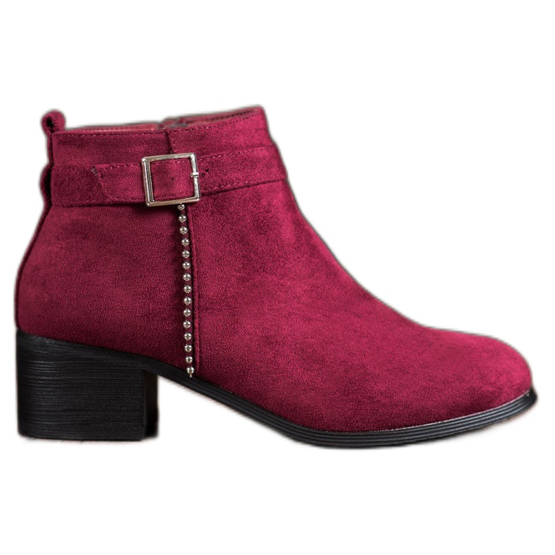 SHELOVET Suede high-heeled boots red