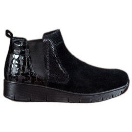SHELOVET Women's slip on boots black