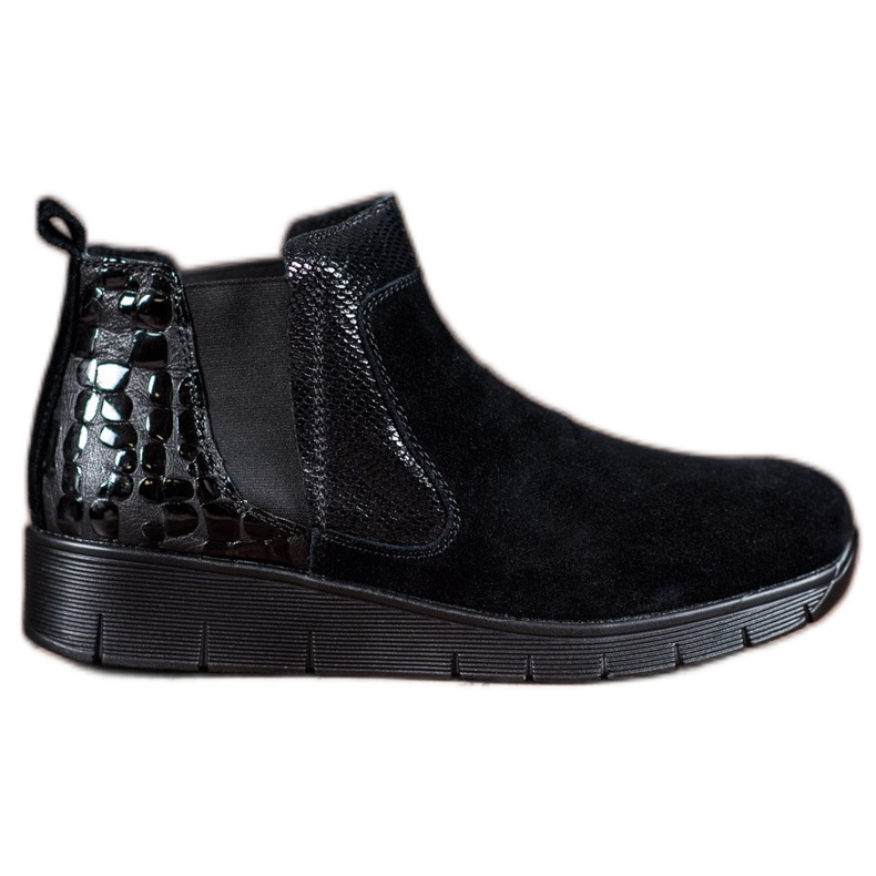 SHELOVET Women's slip on boots black