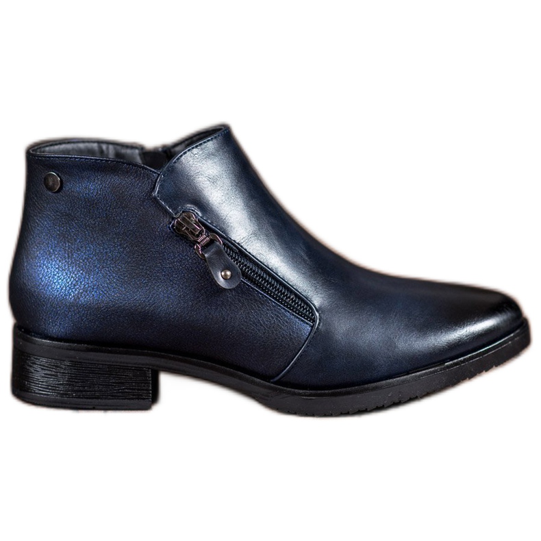 M.Daszyński Low navy blue boots