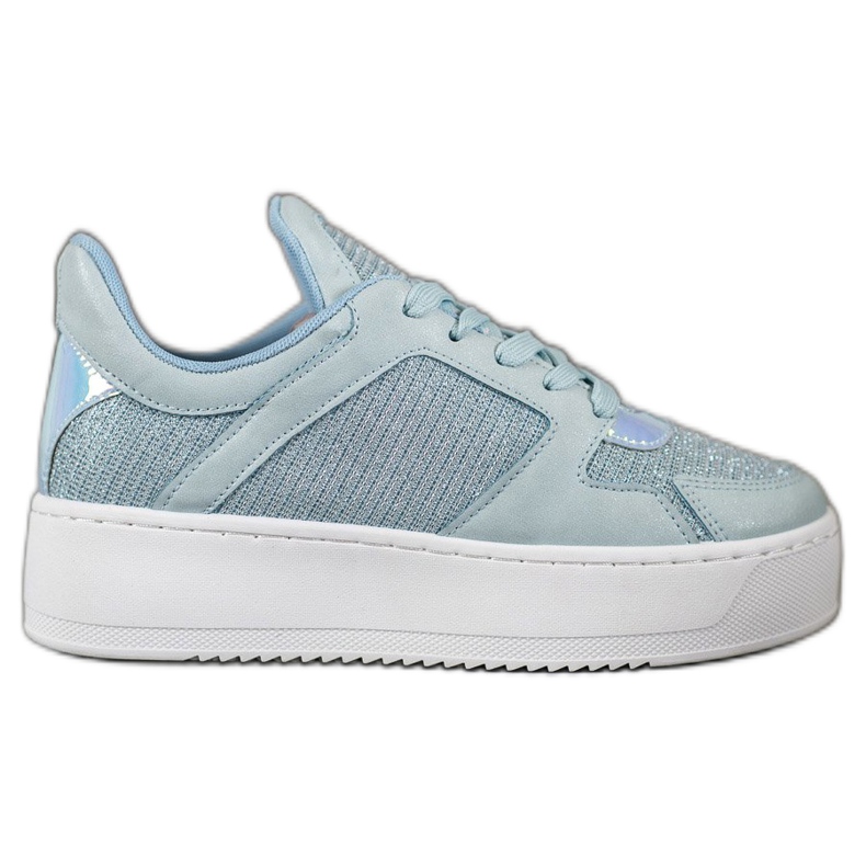 Ideal Shoes Sneakers With Glitter blue Ideal Shoes Sneakers With Glitter blue