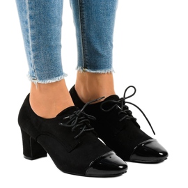 Black suede high heels JM5806N