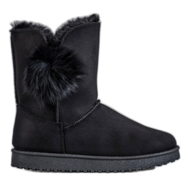 SHELOVET Mukluki With Pompom black