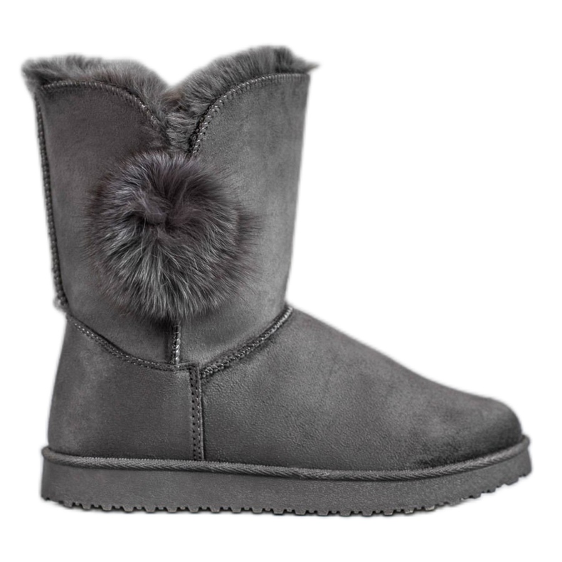 SHELOVET Mukluki With Pompom grey