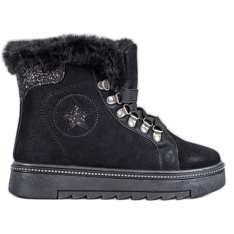 SHELOVET Lace-up Black Boots