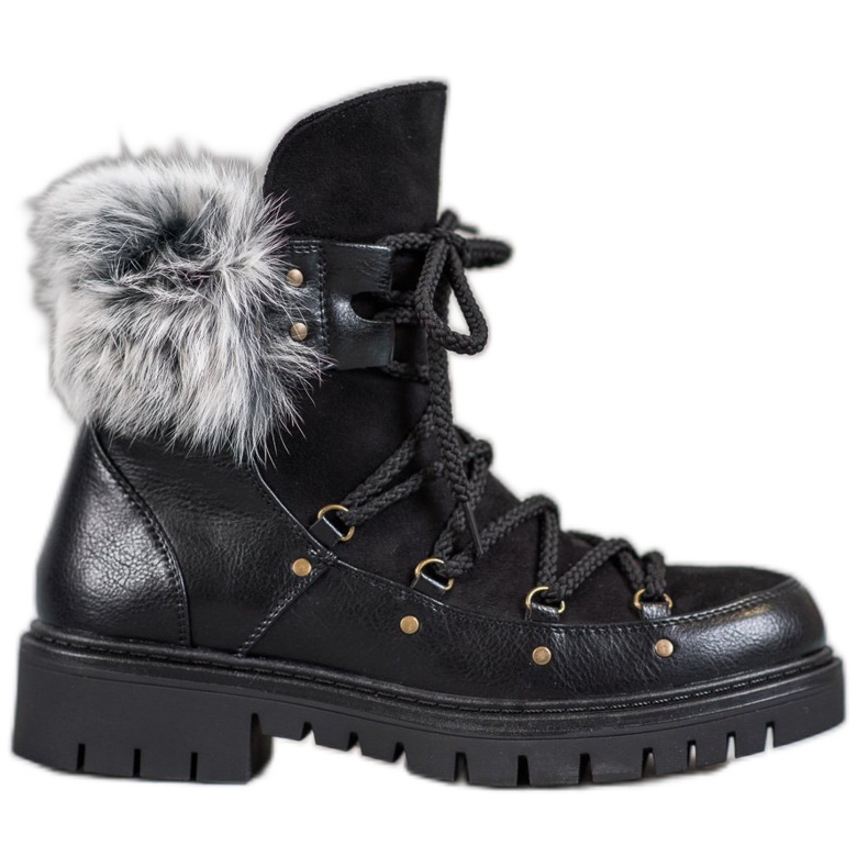 SHELOVET Women's slip on boots black