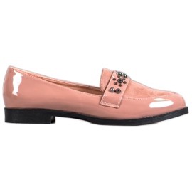 SHELOVET Lacquered loafers pink SHELOVET Lacquered loafers pink