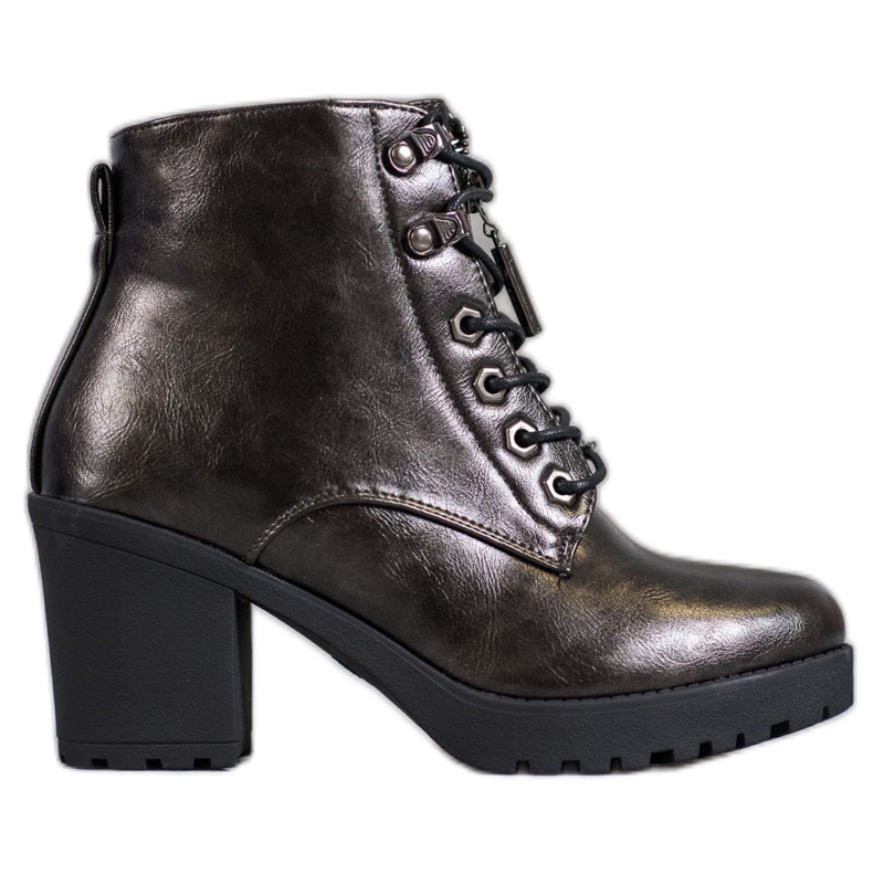 M.Daszyński Metallic Booties On A Post grey