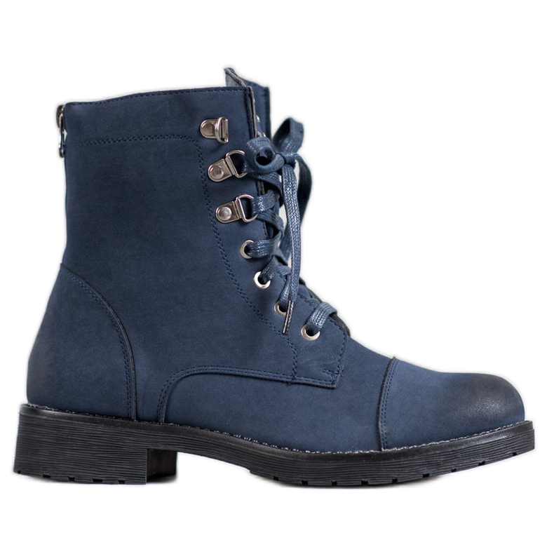 S. BARSKI Navy blue lace-up boots S. BARSKI Navy blue lace-up boots