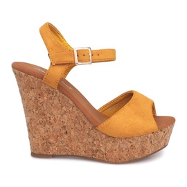 Wedge Sandals Cork 5H5654 Yellow