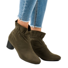 Green suede ankle boots on the JM5512M post