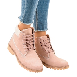 Pink hiking boots without insulation W-3033